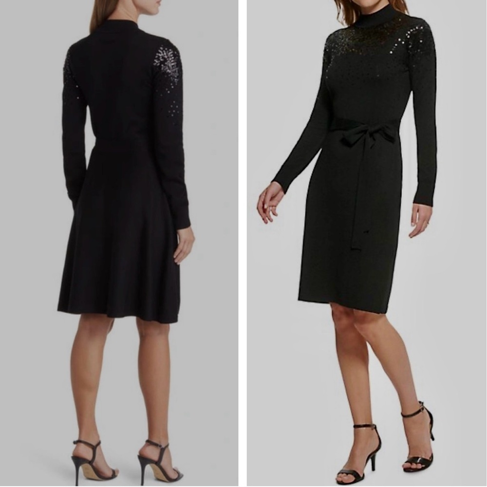 Vince Camuto Sequin Embellished Sweater Dress